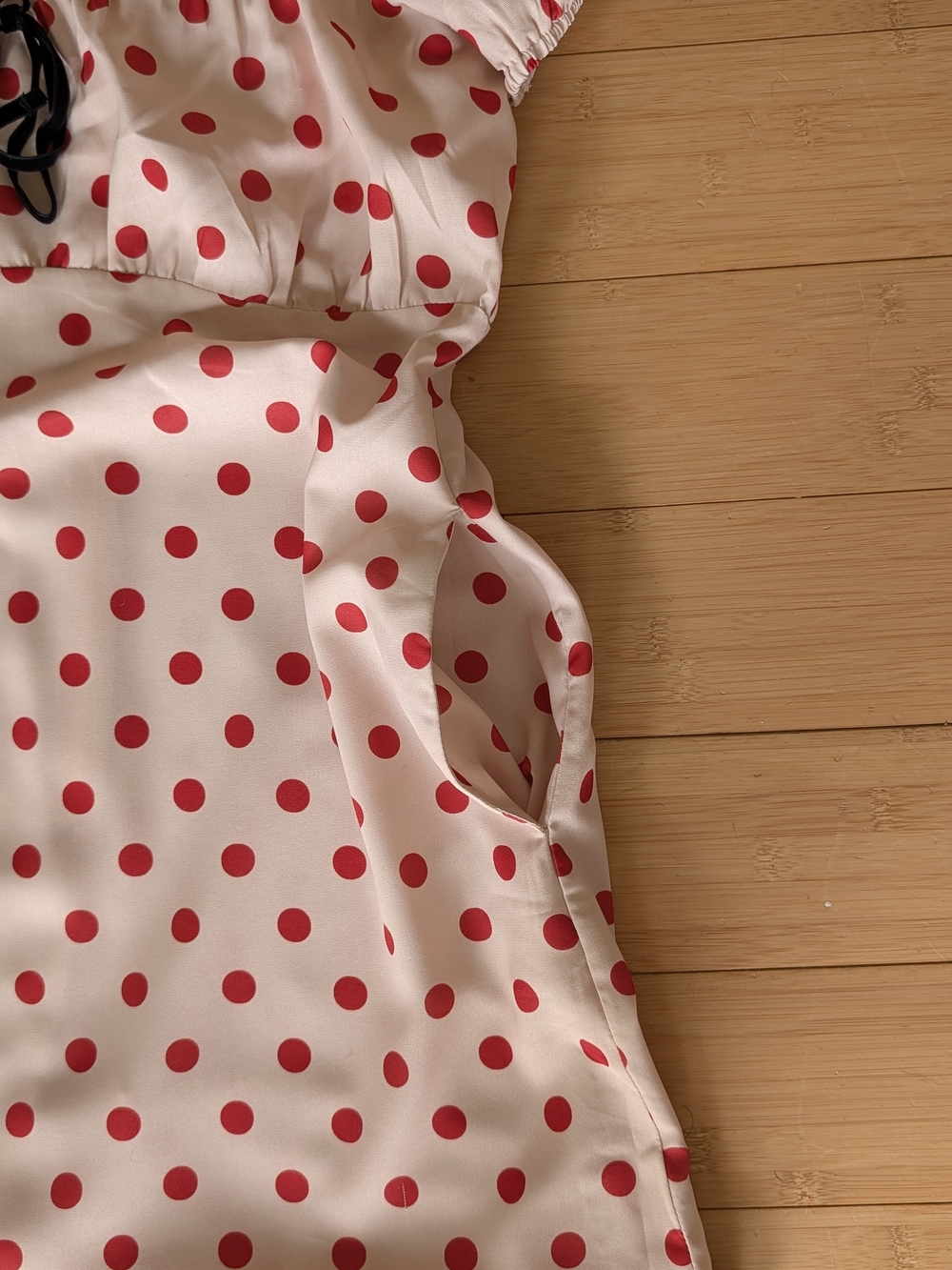 Lisa Says Gah Cream and Red Polka Dot Babydoll Mini Dress - Picture 6 of 10